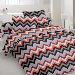 Постільна білизна з бязі голд зиг-заги рожевий